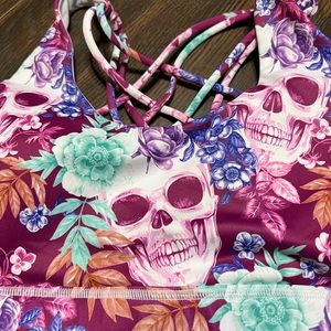 CVG Sport Bra skulls flowers Skulls Skull